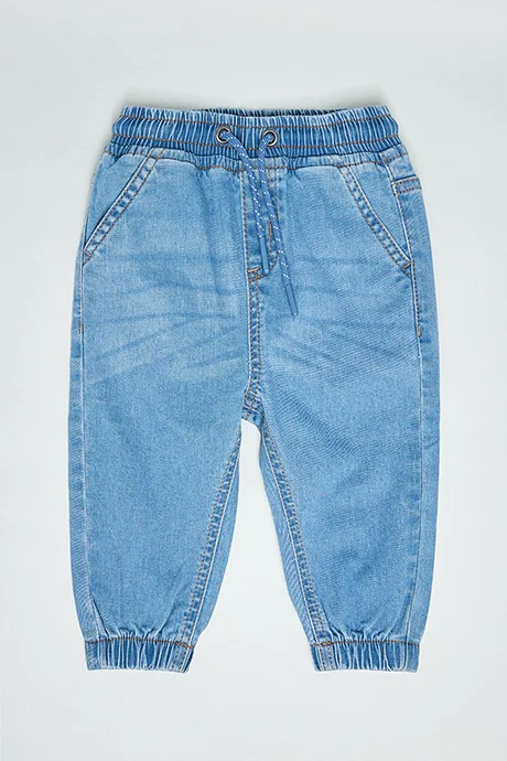 R&B Washed Jogger Jeans with Drawstring Waist
