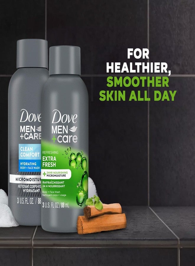 Dove Men+Care DOVE MEN + CARE Body & Face Wash Variety 2-Pack - Extra Fresh + Clean Comfort, Travel Essentials, 3 Oz Ea - Image 4