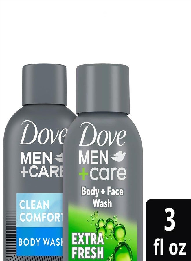 Dove Men+Care DOVE MEN + CARE Body & Face Wash Variety 2-Pack - Extra Fresh + Clean Comfort, Travel Essentials, 3 Oz Ea - Image 3
