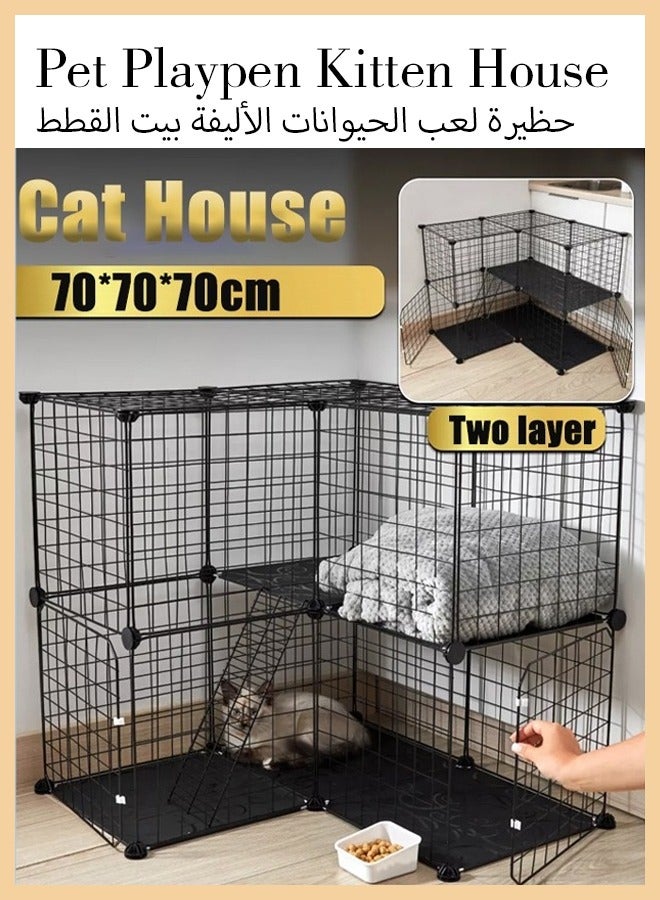 Large Cat Cage Indoor Cat Cage Outdoor Cat Enclosure Large for Mutiple Cats DIY Cat Playpen Detachable Kitty Cage Stable Kitten Cage Anti-jumping Kitten Crate for Small Animal Kitty Bunny Travel Campi - Image 1
