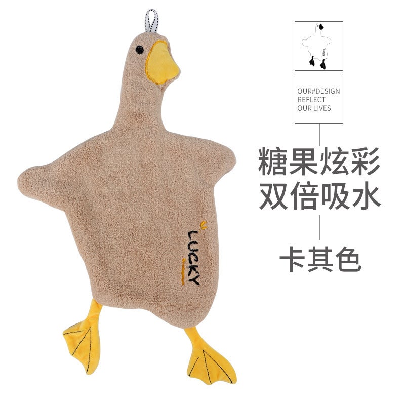2022 New Duck Hand Towel Hanging Cute Bear Bathroom Hand Towel Absorbent Towel Thickened Household Handkerchief - Image 1