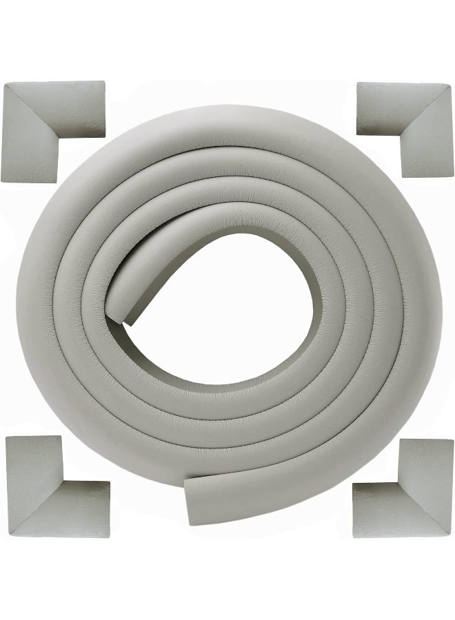 M2cbridge L Shape Extra Thick Furniture Table Edge Protectors Foam Baby Safety Bumper Guard 6.5 Ft (Grey with 4 Corners) - Image 1