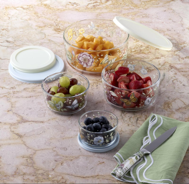 Lenox 897944 Butterfly Meadow Glass Food Storage Containers With Lids, Set Of 4 - Image 5