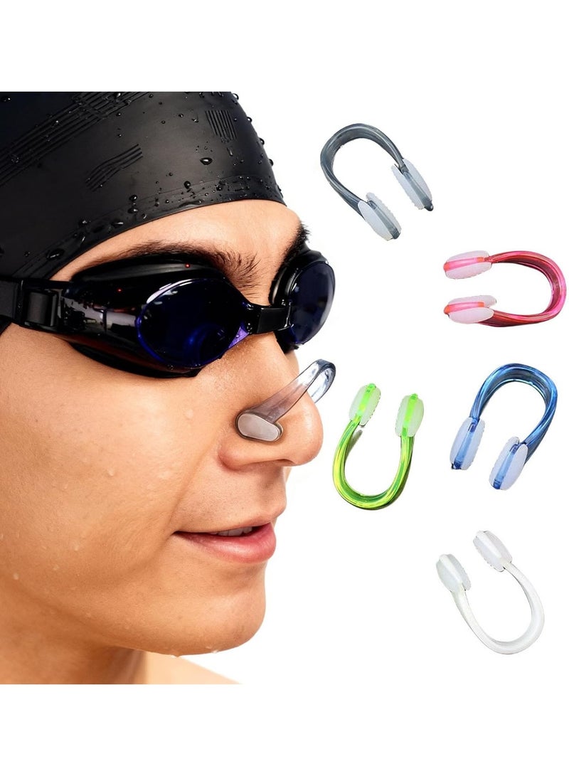 MJZ 5 pcs Silicone Swimming Nose Clips, Waterproof Nose Protectors for Swimming Training, Snorkeling, Diving, and Bathing Nose Guard Comfortable Fit for Kids and Adults - Image 1
