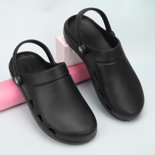 Aqualite AL-643 Casual Slip-On Clogs for Man with Back-Strap Lightweight & Quick Dry, Anti-Skid EVA Sandal for man Black - Image 2