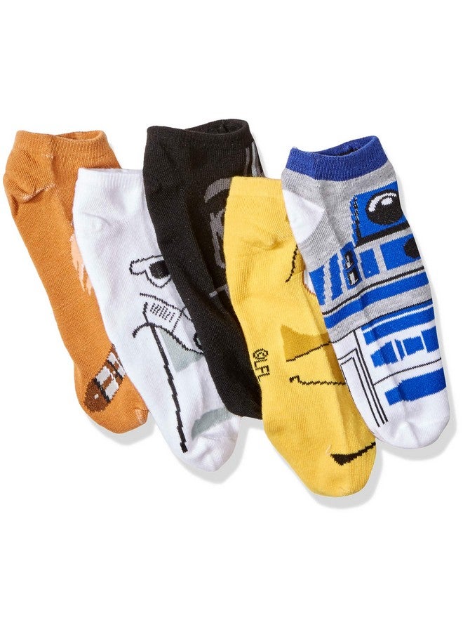 ستار ورز جوارب للكاحل من ستار وورز، تشوباكا، دارث فيدر، وجوه R2-D2، عبوة من 5 جوارب للكاحل - Image 1