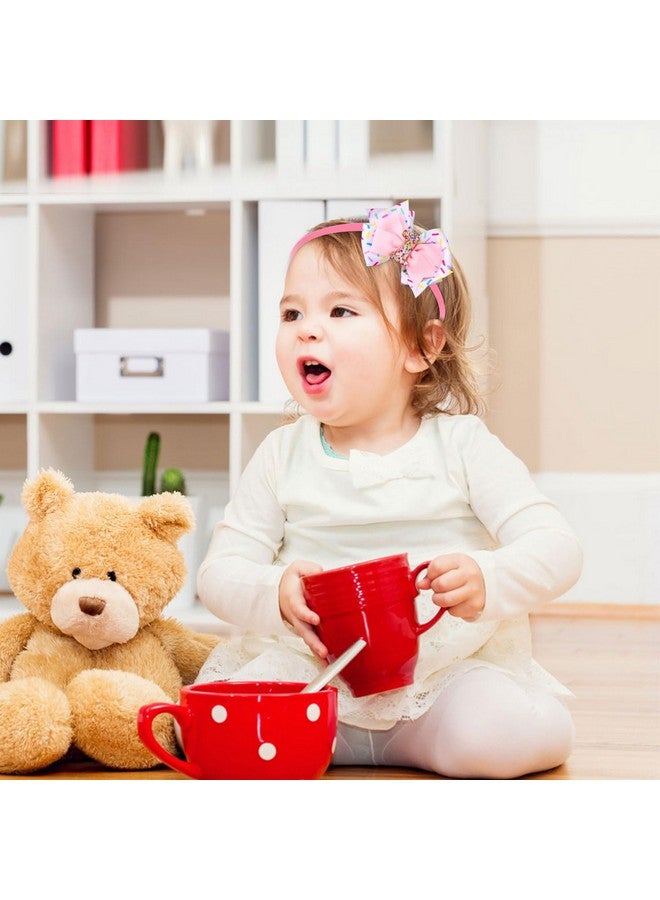 lasuroa رباط رأس برباط قوس للأطفال، رباط شعر قوس لطيف للأطفال حديثي الولادة والفتيات الصغيرات، إكسسوارات شعر لحفلات عيد الميلاد الأولى (آيس كريم) - Image 5
