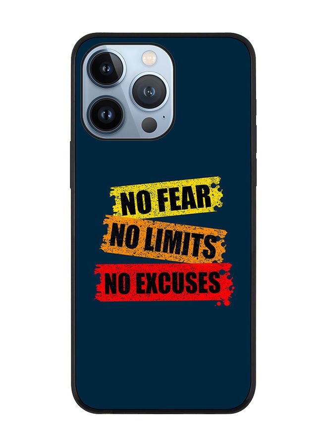 Stylizedd Rugged Black edge case for Apple iPhone 13 Pro Slim fit Soft Case Flexible Rubber Edges Anti Drop TPU Gel Thin Cover - No Fear Limits Excuses - Image 1