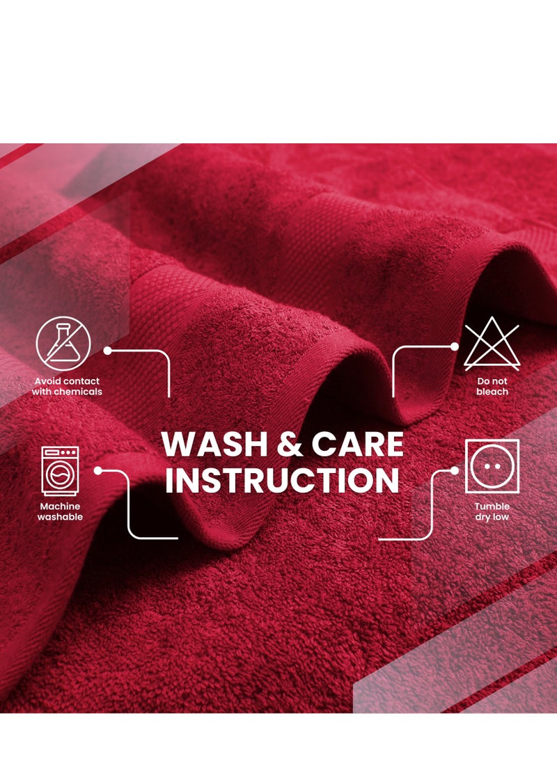 Infinitee Xclusives Premium Bath Towels Set Pack of 4-100% Ring Spun Cotton Towels - Red Bath Towels 68cm x 137cm - Soft Feel, Quick Dry, Highly Absorbent Durable Towels, Perfect for Daily Use by Infinitee Xclusives - Image 3