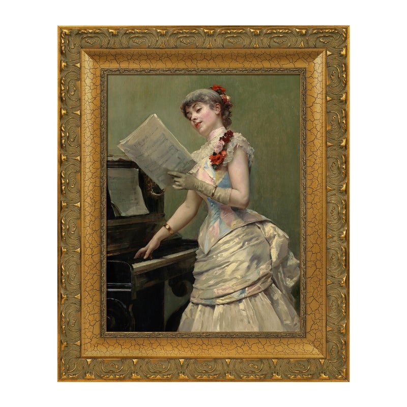FOLKOR Retro Ornate Frame for 16x20 Canvas Prints, DIY 2.8" Wooden Art Frame for Italian Renaissance Paintings, Gallery Wall Art for Home Office Museum Library Book Shop Decor, No Glass & Back (Gold) - Image 1