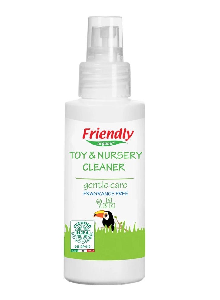 FRIENDLY ORGANIC Toy and Nursery Cleaner Spray | 100 ML Easy Clean Spray Bottle for Toys and Children Favorite Place | Vegan & 100% Organic - Image 1