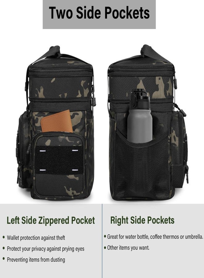 TENKIST Expandable Tactical Lunch Box, XLarge Insulated Lunch Cooler Bag Heavy Duty Leakproof Lunch Pail for Men Adults Work Office Outdoor Picnic Trips,25L,Black-Camo - Image 2