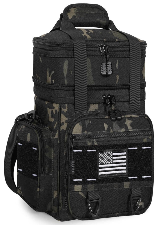TENKIST Expandable Tactical Lunch Box, XLarge Insulated Lunch Cooler Bag Heavy Duty Leakproof Lunch Pail for Men Adults Work Office Outdoor Picnic Trips,25L,Black-Camo - Image 1