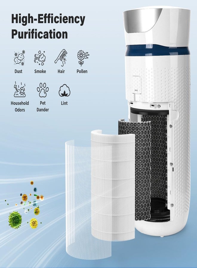CFKREYA AP-T40 Replacement Filter & UV-C Replacement Bulbs Compatible with HoMedics 5-in-1 Tower Air Puri-Fier Models# AP-T40FL, AP-T40WT, AP-T43-WT, AP-T45-BK and AP-T45-WT,1461901(Costco Model) - Image 4