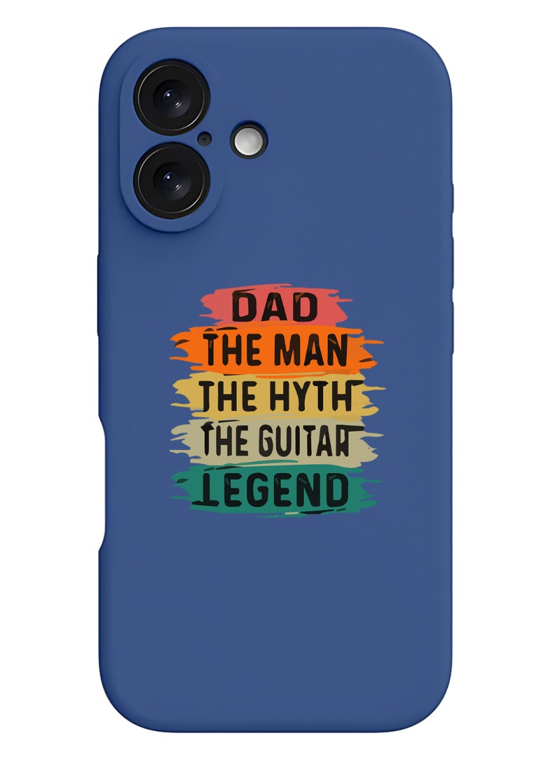 Theodor iPhone 16 Blue Protective Slim Fit Case Liquid Silicone Cover with Full Body Protection Anti-Scratch Shockproof Case For iPhone - Dad-01 - Image 1