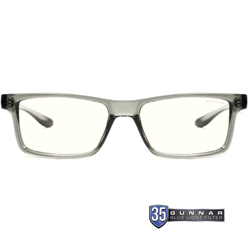 GUNNAR - Blue Light Reading Glasses - Blocks 65% Blue Light - Vertex, Gray Crystal, Clear Tint, Pwr +1.0 - Image 3