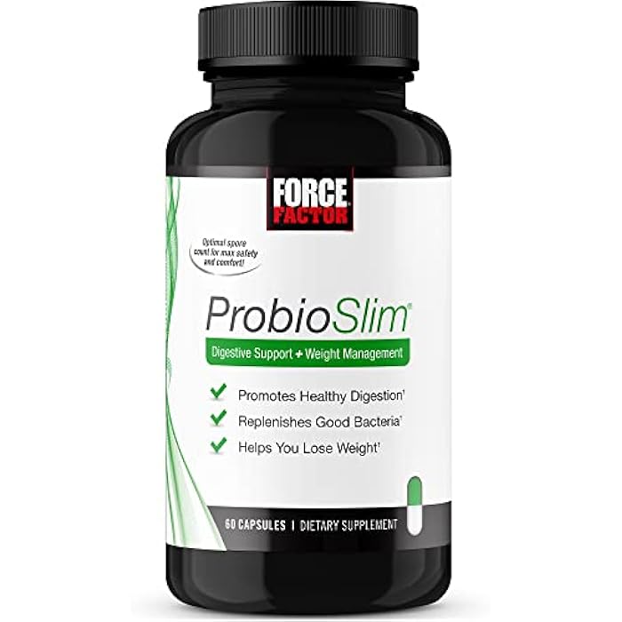 ProbioSlim Force Factor ProbioSlim Probiotics for Women and Men, Probiotics for Digestive Health to Reduce Bloating, Gas, & Occasional Diarrhea, with Prebiotics, LactoSpore, & Green Tea for Energy, 60 Capsules - Image 1