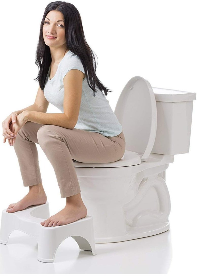 "Comfortable Squat Stool for Western Toilet – Portable and Sturdy Footstep Stool for Potty Training, Kids & Adults, Made in India (50D x 28W x 19H CM), Plastic" - Image 1