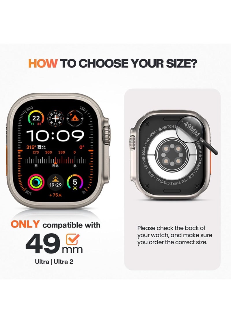 إكس ليفيل جرابان لساعة أبل ألترا 3 (2025) / ألترا 2 / ألترا 49 مم، مع واقي شاشة كامل من فيلم مقسّى، وغطاء حماية كامل من البولي كربونات الصلب عالي الدقة وحساس للمس (49 مم، أسود) - Image 3