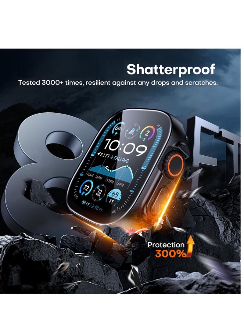 إكس ليفيل جرابان لساعة أبل ألترا 3 (2025) / ألترا 2 / ألترا 49 مم، مع واقي شاشة كامل من فيلم مقسّى، وغطاء حماية كامل من البولي كربونات الصلب عالي الدقة وحساس للمس (49 مم، أسود) - Image 4