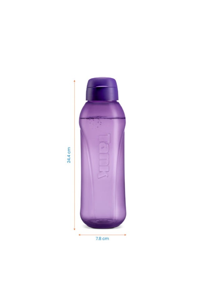 Tank Go, 800ml, Polypropylene Plastic Bottle, BPA Free, Leakproof - Purple - Image 2