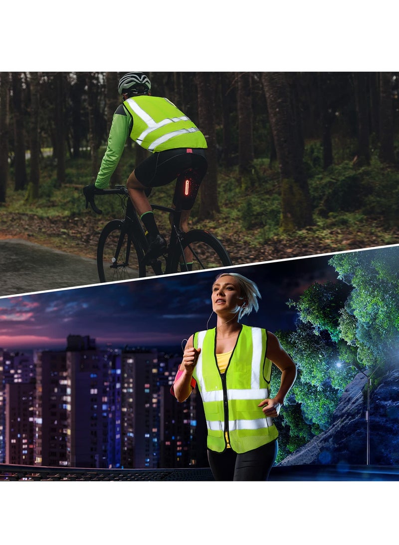 10-Pack High Visibility Safety Vests with Pockets and Zipper, Reflective Mesh Construction Vests for Men and Women, Breathable Neon Vests for Outdoor Work, Running, Cycling, and Night Walking. - Image 5