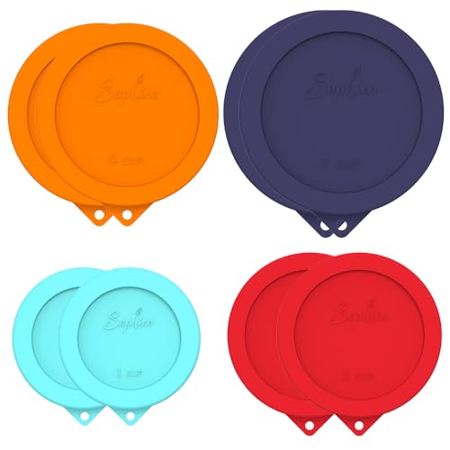 Sophico Round Silicone Storage Cover Lids Replacement for Anchor Hocking and Pyrex Glass Bowls (Container not Included) (4 Size, 8 Pack) - Image 1
