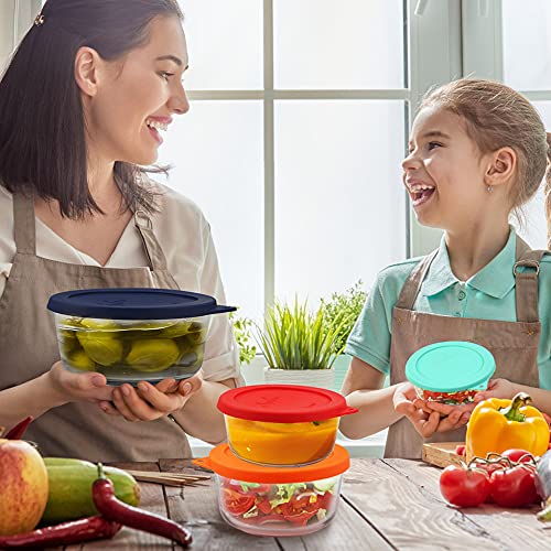 Sophico Round Silicone Storage Cover Lids Replacement for Anchor Hocking and Pyrex Glass Bowls (Container not Included) (4 Size, 8 Pack) - Image 5