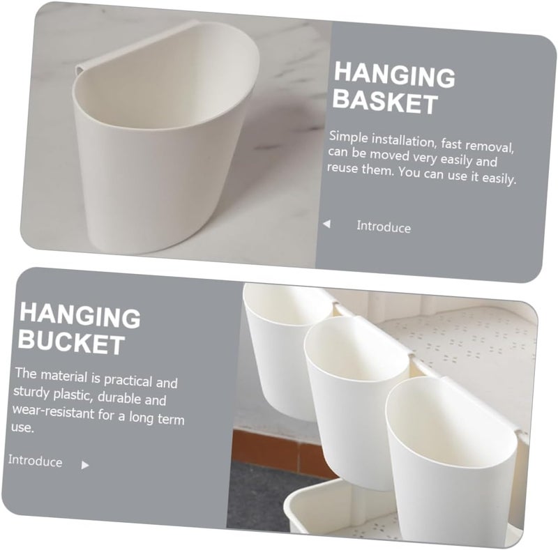 Outanaya 4pcs Hanging Storage Basket for Rv Salon Cart Tattooing Supplies Easy to Clean Plastic Material Small Storage Basket for Organizing - Image 3