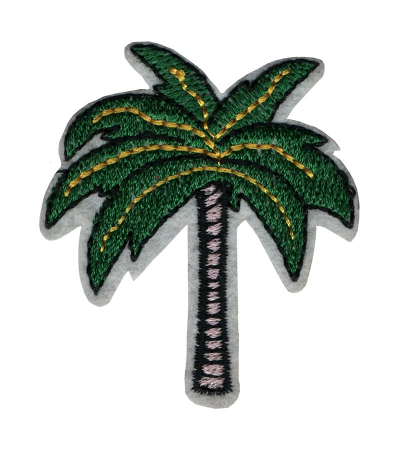 Generic Green Palm Tree Applique Embroidered Sew-on Patch ; Size Small: 6cm x 5.3cm for Jackets, Bags, T-Shirts, Jeans, Pants, Outdoor Clothing (1 Piece). (Code: VSBX-9) - Image 1