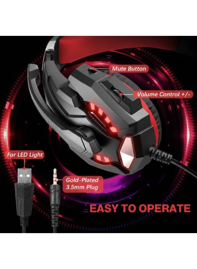 general Gaming Headset - KOTION EACH G9000 Pro Gaming Headset for PC, PS4, Xbox One - Noise Isolating Microphone, LED Light, Over-Ear Comfort with Volume Control - Image 2