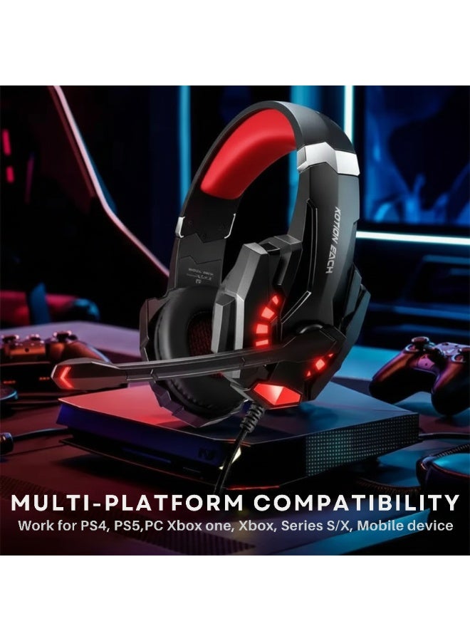 general Gaming Headset - KOTION EACH G9000 Pro Gaming Headset for PC, PS4, Xbox One - Noise Isolating Microphone, LED Light, Over-Ear Comfort with Volume Control - Image 3