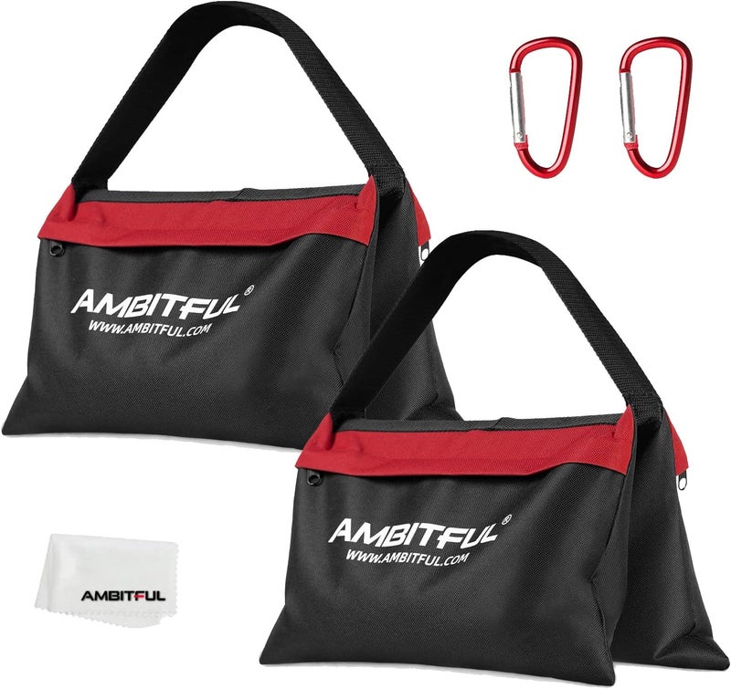 AMBITFUL Set of Heavy Duty Sand Bag Photography Studio Video Stage Film Sandbag Saddlebag for Light Stands Boom Arms Tripods (2 Packs) - Image 1