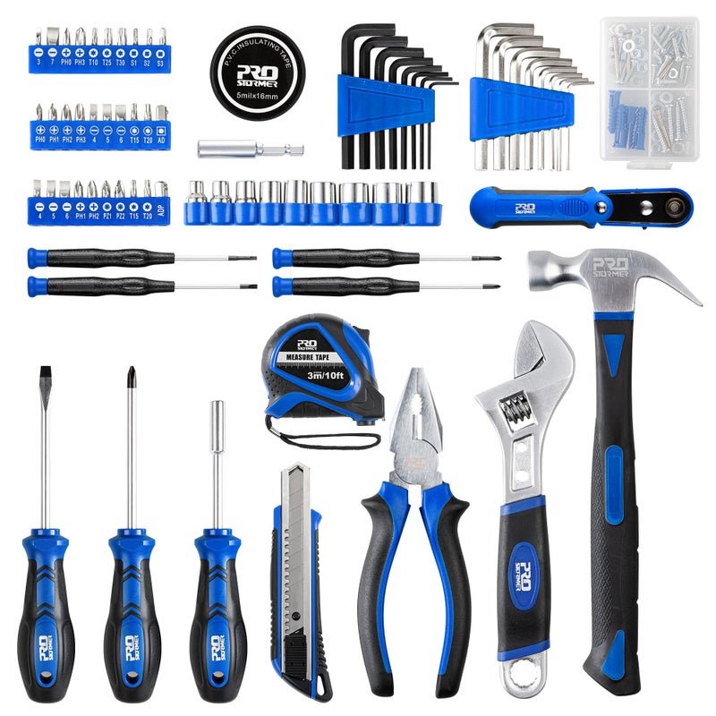 Prostormer 160-Piece Home Repair Tool Set, General Household Hand Tool Kit with Toolbox Storage Case for House, Garage, College Dorm and Office - Image 2