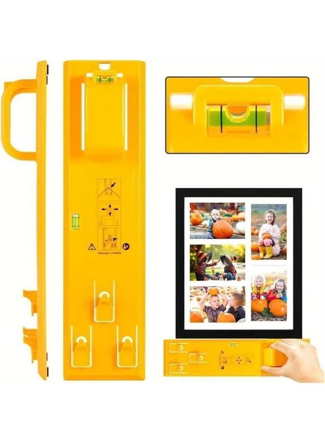 1pc Reusable ABS Rubber Pad With Horizontal Spirit Level For Photo Hanging - Image 2