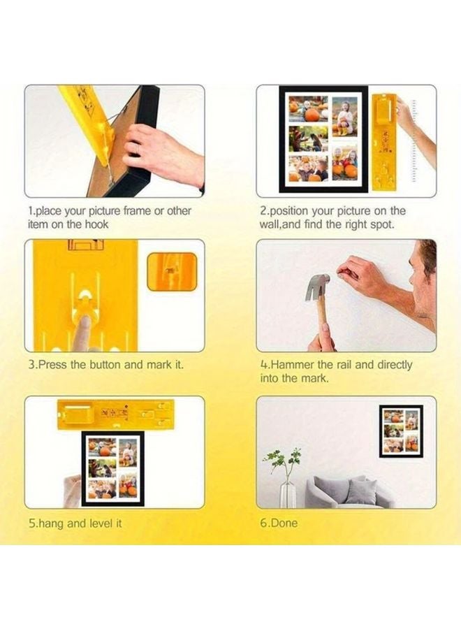 1pc Reusable ABS Rubber Pad With Horizontal Spirit Level For Photo Hanging - Image 5