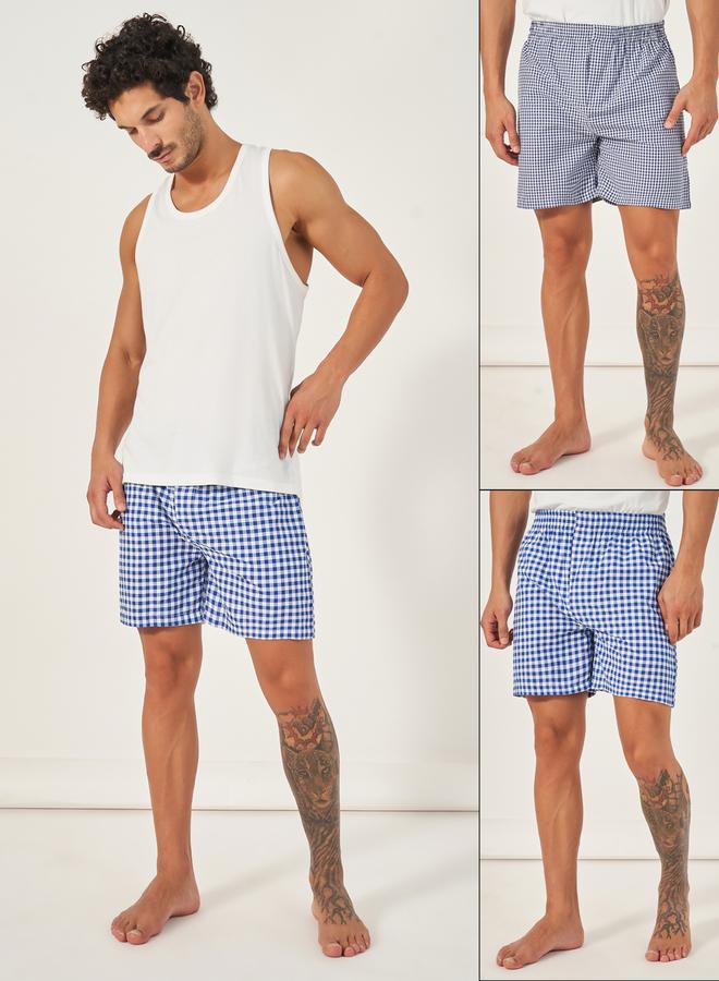 Styli Pack of 2 - Checked Assorted Woven Boxers  - Image 1