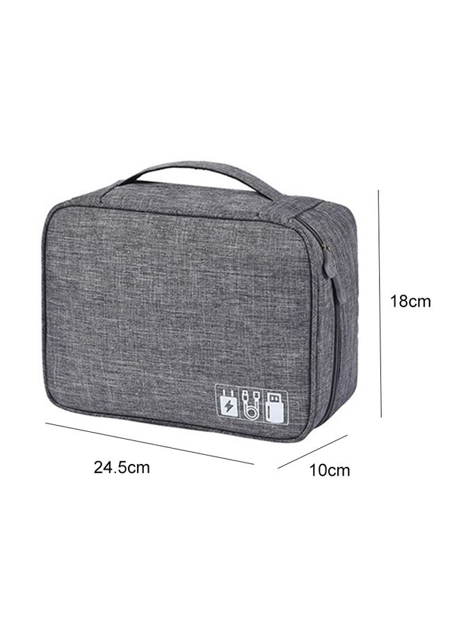 HuHa Digital Cable Bag Men Portable Travel Gadgets Pouch Power Cord Charger Headset Organizer(Gray)  - Image 2
