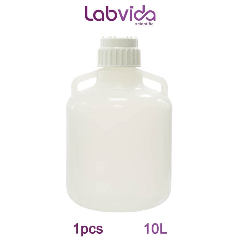 Labvida 10L (2.5 Gallons) Round Carboys with Handles,Molded Graduations, Autoclavable PP Material, Heavy Duty Water Can, Lab, Home, Travel Liquid Storage, LVAA001 - Image 2