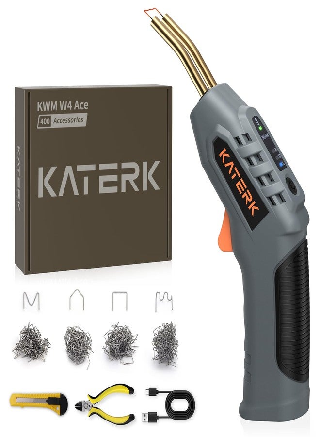 Katerk Cordless Plastic Welder - 400 Staples Included, 3-Temperature Settings, USB Rechargeable Portable Plastic Welding Kit, Perfect for DIY Projects, plastic/Bumper/Toys Repair - Image 1