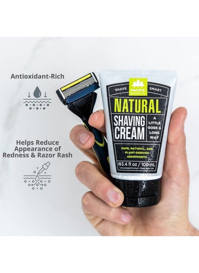 pacific shaving company - Natural Shaving Cream Shea Butter + Vitamin E Shave Cream For Hydrated Sensitive Skin Vegan Formula For A Smooth Anti Redness + Irritation Free Shave Cream (3.4 Oz) - Image 1