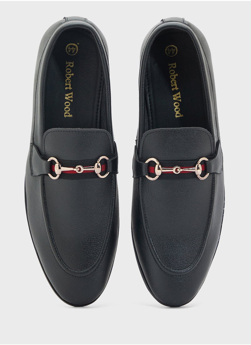 Robert Wood Webbing Detail Formal Loafer Slip Ons  - Image 4