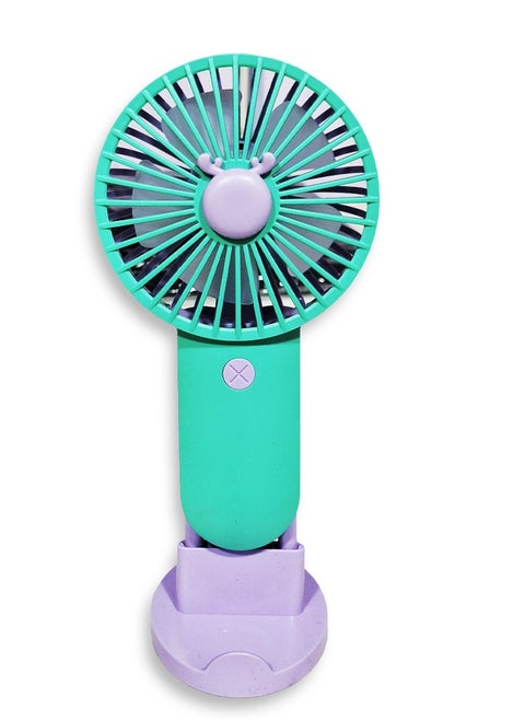 Mini handheld fan, small size and easy to carry in hand or put in bag, equipped with USB rechargeable battery, on/off button, multiple air speeds, nice gift for kids and adults