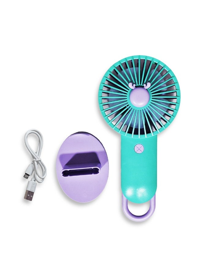 Generic - Mini handheld fan, small size and easy to carry in hand or put in bag, equipped with USB rechargeable battery, on/off button, multiple air speeds, nice gift for kids and adults - Image 1