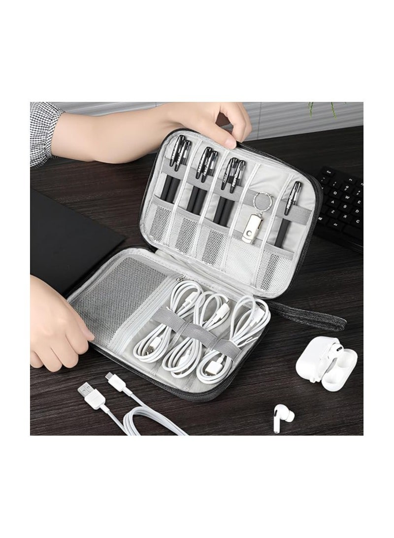 Travel Cable Organizer Bag – Universal Electronics Accessories Pouch for Cables, Chargers,  Cards & Hard Drives – Portable & Compact Storage Case for Travel and Office (1 Piece)  - Image 2