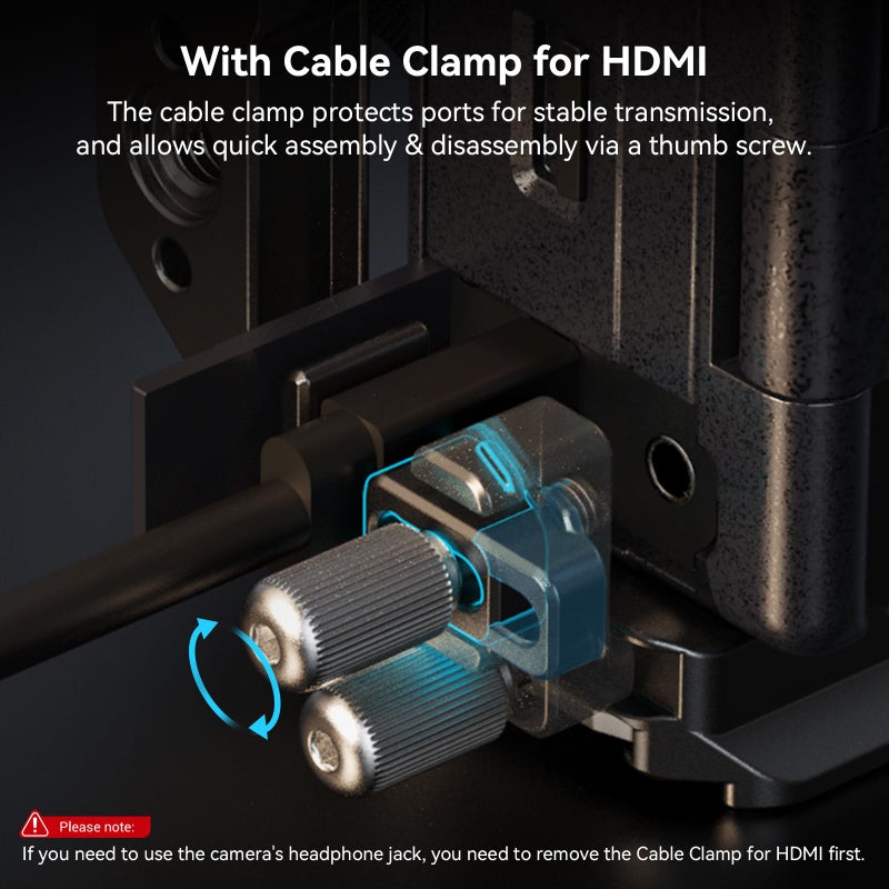 SMALLRIG طقم قفص SmallRig لكاميرا Sony A6700 مع مشبك كابل لـ HDMI، لوحة إطلاق سريعة مدمجة لنوع Arca، قفص كاميرا لصناعة الأفلام والفيديو مع قاعدة تثبيت، ثقوب مل threaded 1/4''-20 و 3/8''-16 - 4336 - Image 4