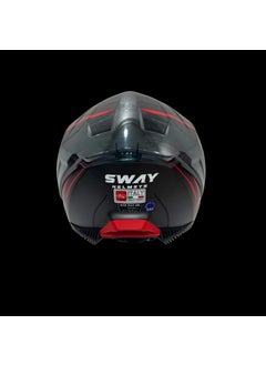sway Helmet Sw 865 Space Black Red With Sunglasses  - Image 4