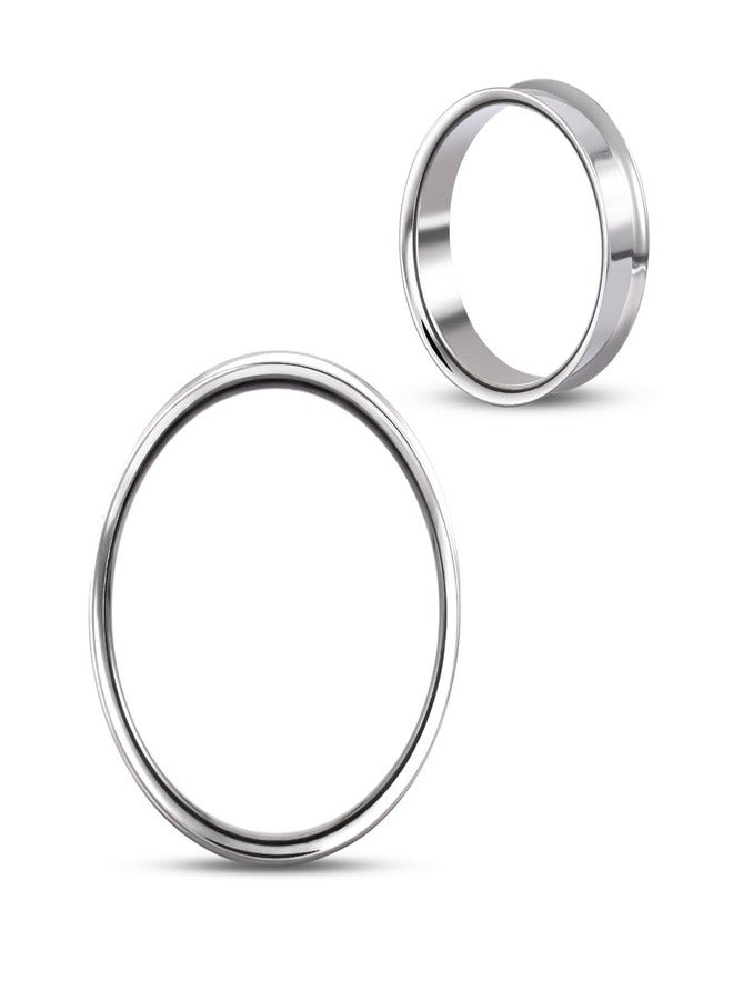 COOEAR Titanium Earrings Piercing Tunnels, 1 Pair Ear Gauges Stretchered Plugs, Steel Color Eyelet Body Jewelry 00g. - Image 1
