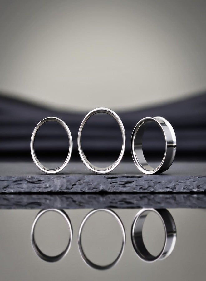 COOEAR Titanium Earrings Piercing Tunnels, 1 Pair Ear Gauges Stretchered Plugs, Steel Color Eyelet Body Jewelry 00g. - Image 2