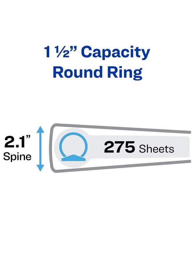AVERY - Economy Showcase View 3 Ring Binder 2" Round Rings 1 Black Binder (19650) - Image 1